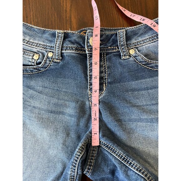 Seven7 Jeans Shorts Embellished Stitching Medium Wash Denim 4 6" inseam - Picture 7 of 8